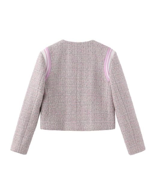 Marissa Chiara Purple Crew Neck Casual Jacket