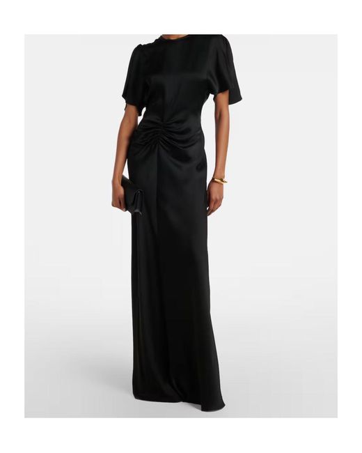 Victoria Beckham Black Dorian East-West Satin Clutch