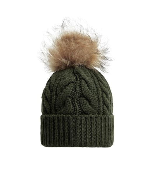 Moncler Green Wool Cashmere Beanie With Pom Pom