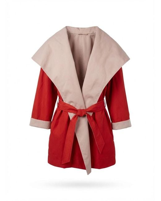 Max Mara Red Long-Sleeved Casual Jacket