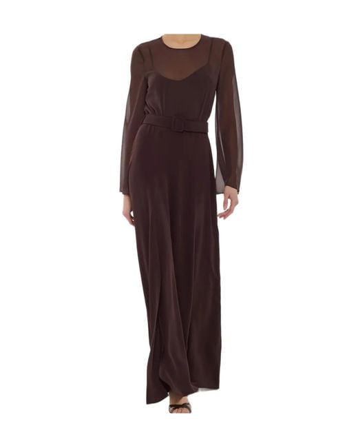 P.A.R.O.S.H. Brown Long Sleeve Dress