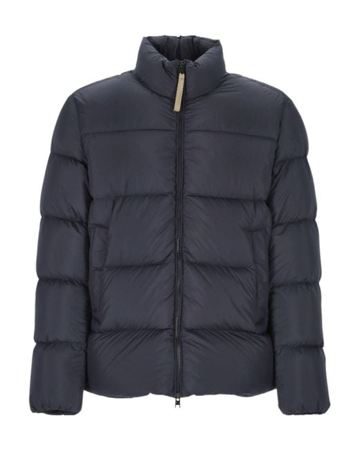 Woolrich Blue Zipped Quilted Jacket for men