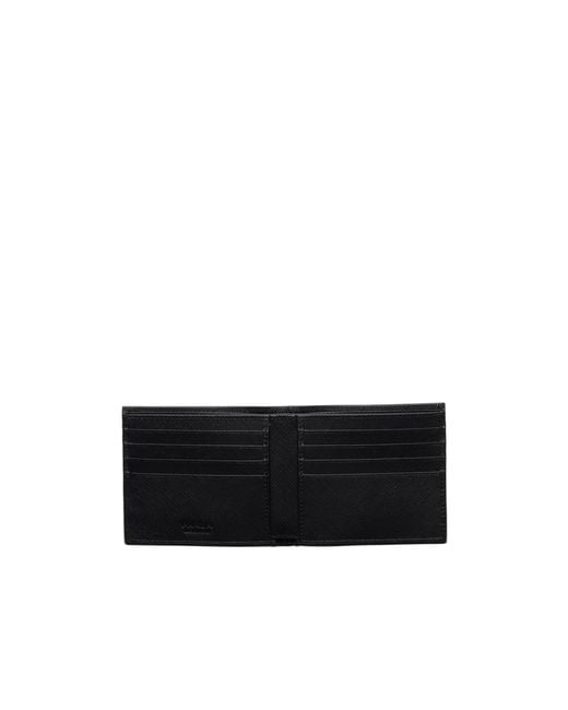 Prada Black Re-Nylon Logo-Plaque Bi-Fold Wallet for men