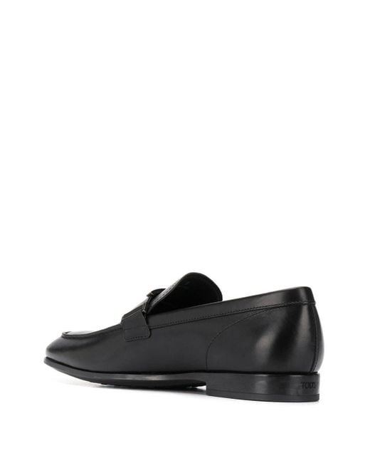 Tod's Black Timeless T Plaque Loafers for men
