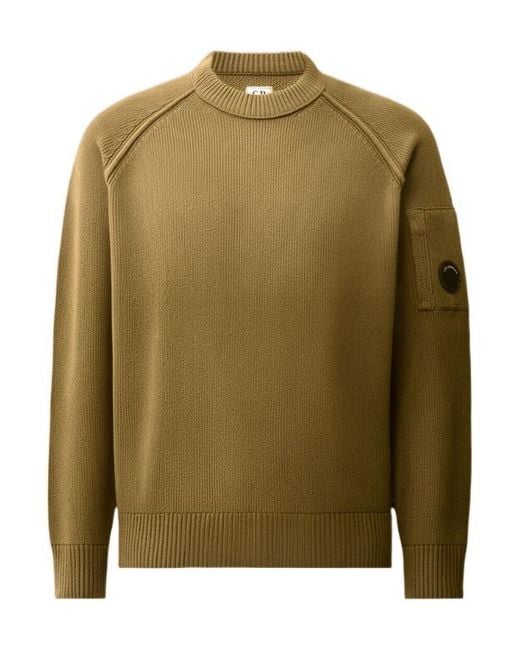 C P Company Green Long-Sleeve Crew-Neck Pullover for men