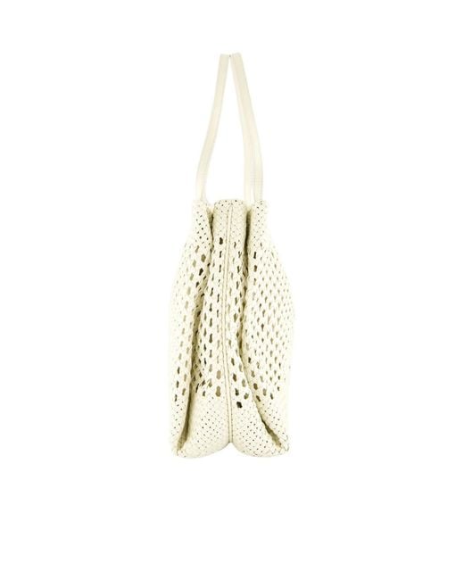 Ferragamo Natural Large Woven Tote Bag