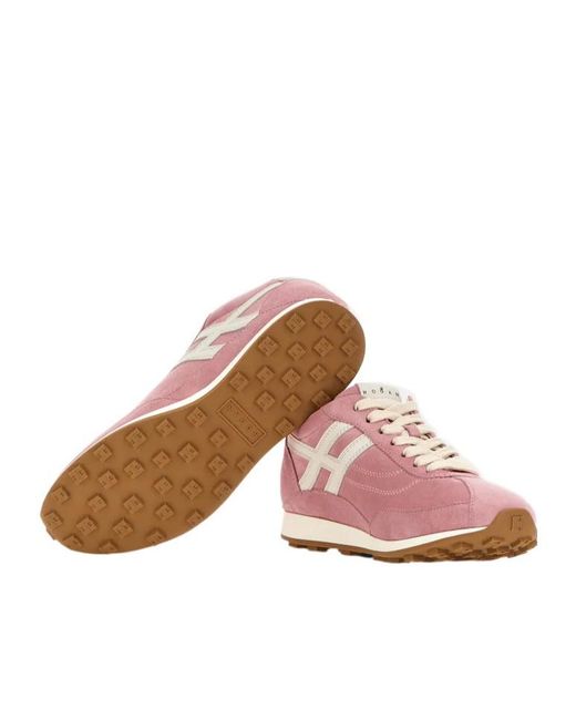 Hogan Pink H699 Lace-Up Fastening Sneakers
