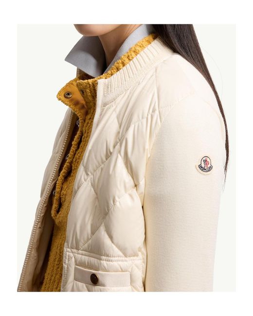Moncler Natural Logo Patch Padded Cardigan