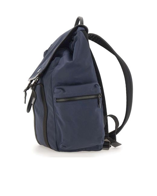 Gianni Chiarini Blue Oslo Flap Backpack for men