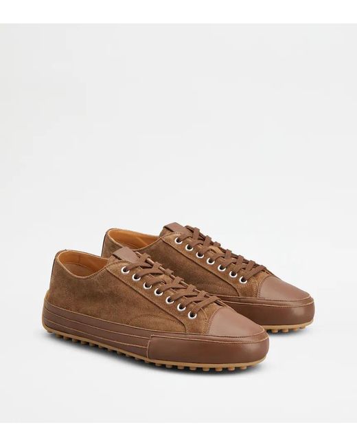 Tod's Brown Round-Toe Sneakers for men