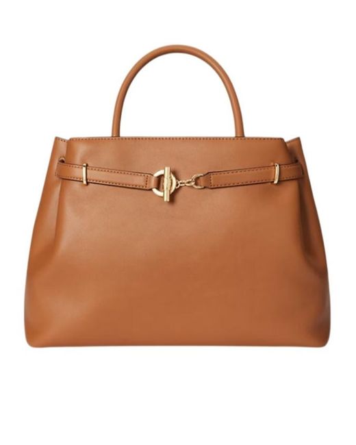 Ralph Lauren Brown Top-Handle Shoulder Bag