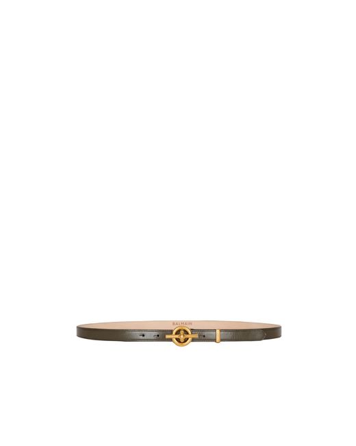 Balmain White Smooth Leather T-Bar Belt for men
