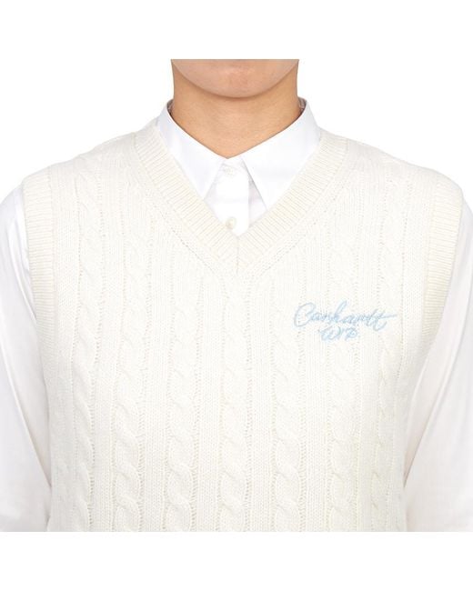 Carhartt White Sleeveless Knitted Vest