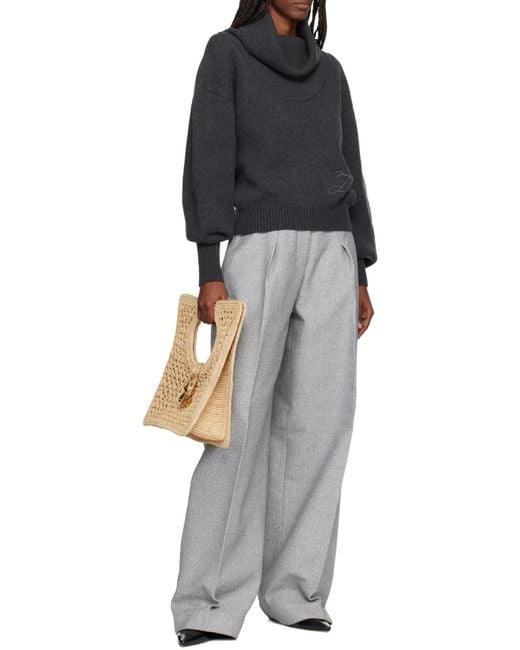Jacquemus Metallic Small The Spiaggia Circular-Handle Crochet Tote Bag