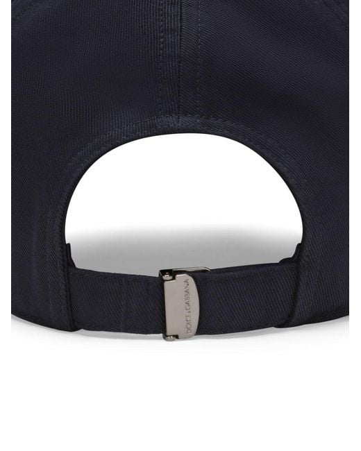 Dolce & Gabbana Blue Logo Embroidered Baseball Cap for men