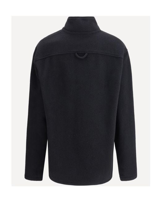 Rier Blue Half-Zip Wool Sweatshirt for men
