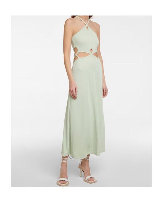 Christopher Esber White Openwork Ribbed Knit Dress