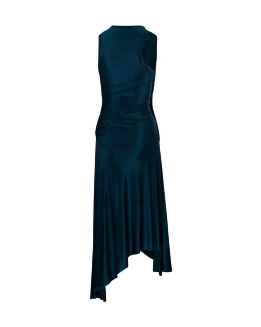 Victoria Beckham Blue Twist Asymmetric Dress