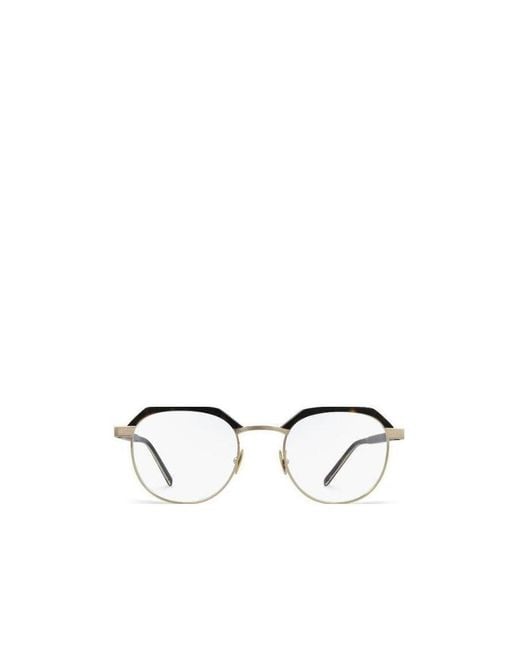 Saint Laurent White Eyewear Round Frame Glasses