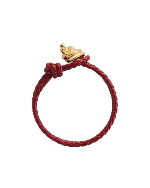 Bottega Veneta White Knot Detailed Braided Bracelet