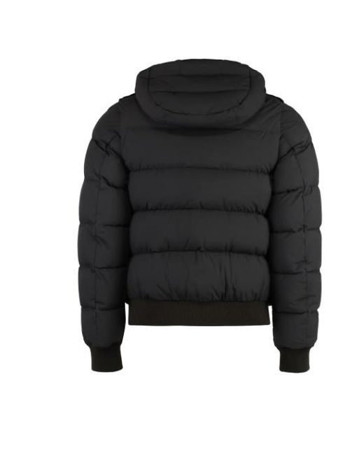 Moorer Black Fur-Panel Zip-Up Jacket for men