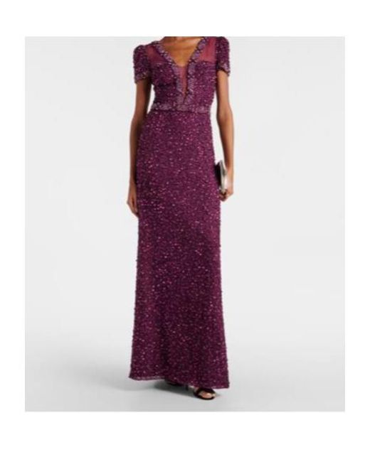 Jenny Packham Purple Embellished Gown