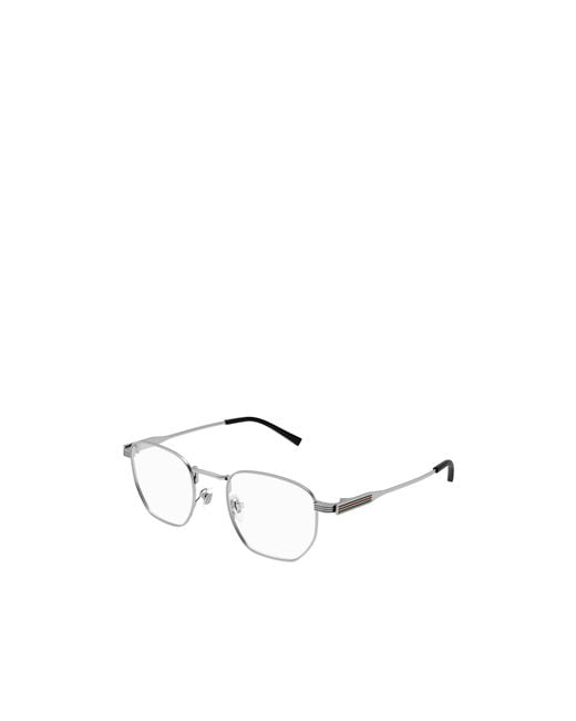 Gucci White Eyewear Geometric Frame Glasses for men