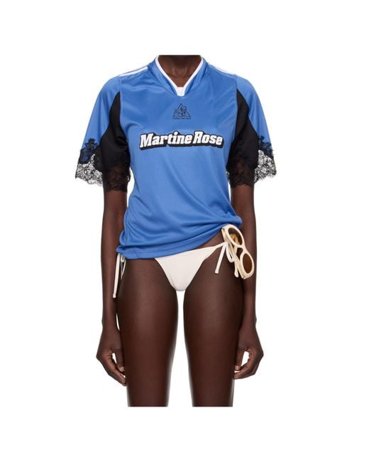 Martine Rose Lace Trim Football T-Shirt in Blue for Men | Lyst