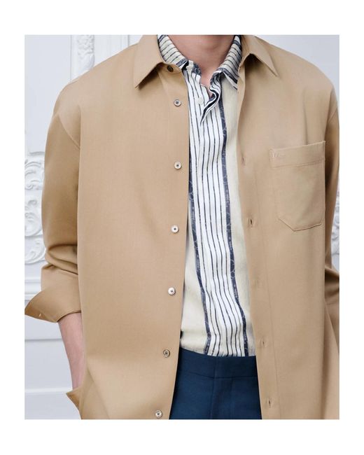 Dior Natural Shirt With Embroidery for men