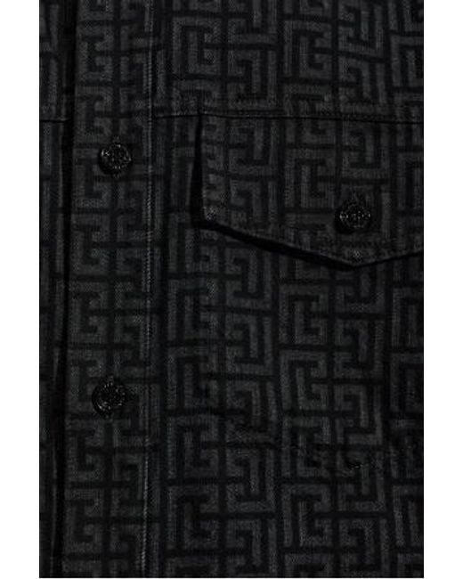 Balmain Blue Long-Sleeved Shirt for men