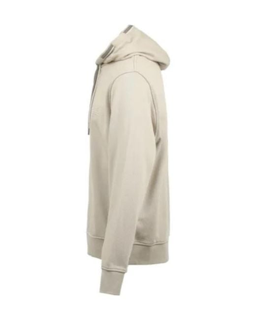 Emporio Armani Natural Logo-Deail Cotton Hoodie for men