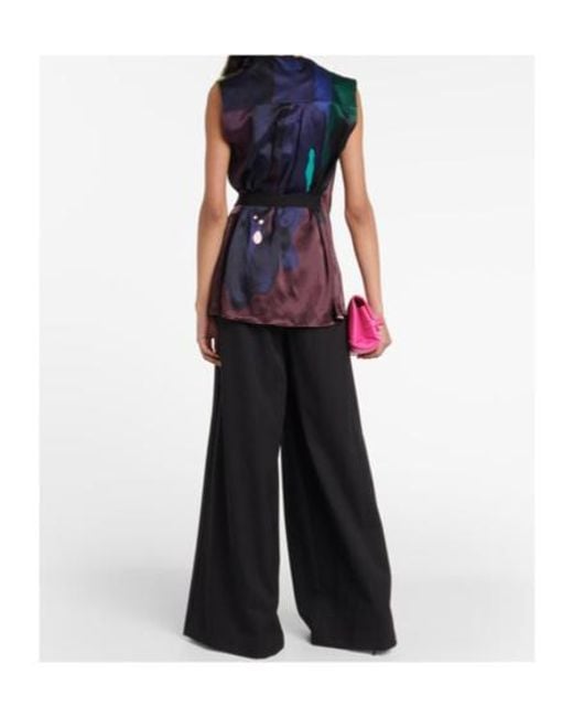 Roksanda Multicolor Printed Self-Tie Silk Top