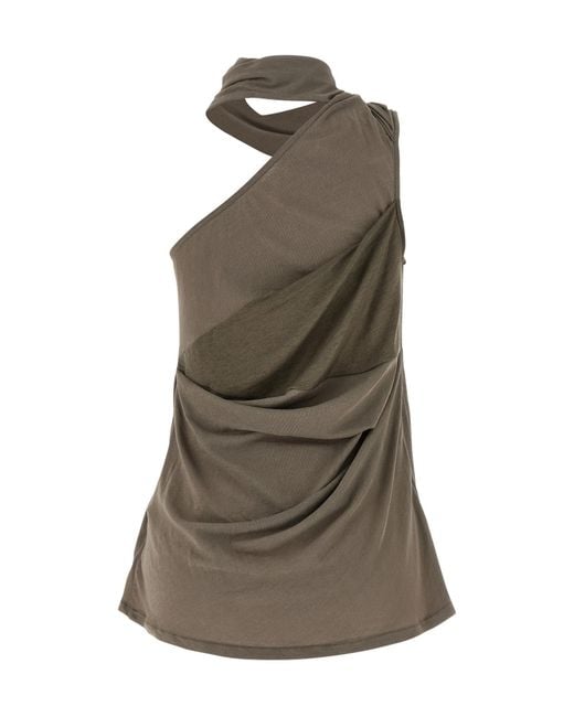 Entire studios Green Dalters Draped One-Shoulder Top