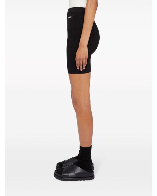 Jil Sander Black Logo-Print Compression Shorts