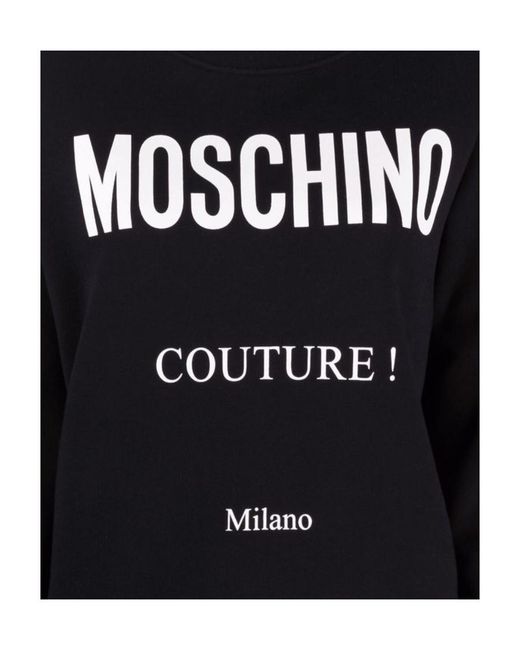 Moschino Black Round Collar Long Sleeve Sweater