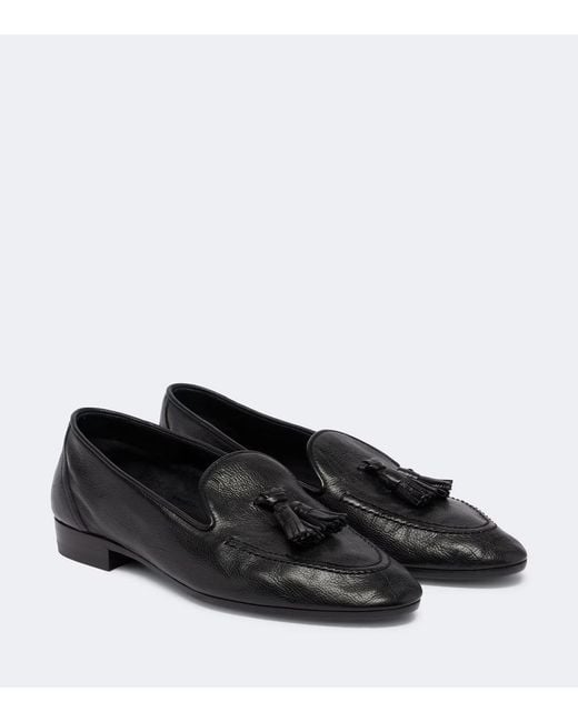 The Row Black Caden Loafers