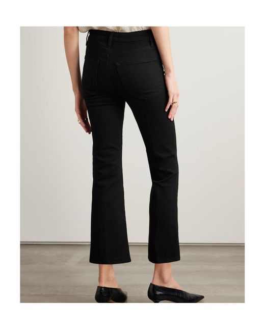 FRAME Black Reboot Crop Stretch High-Rise Bootcut Jeans