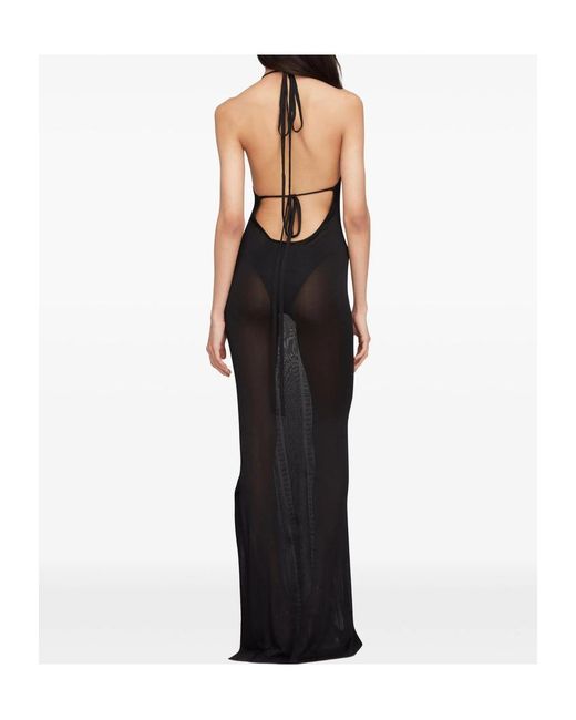 Donde Esteban Black Guayabera Knitted Maxi Dress