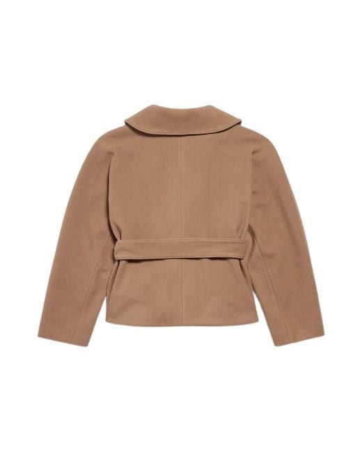 Balenciaga Brown Short Wrap Coat