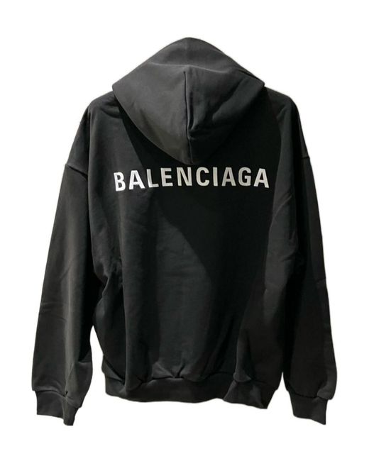 Balenciaga Black New Back Medium Fit Hoodie for men