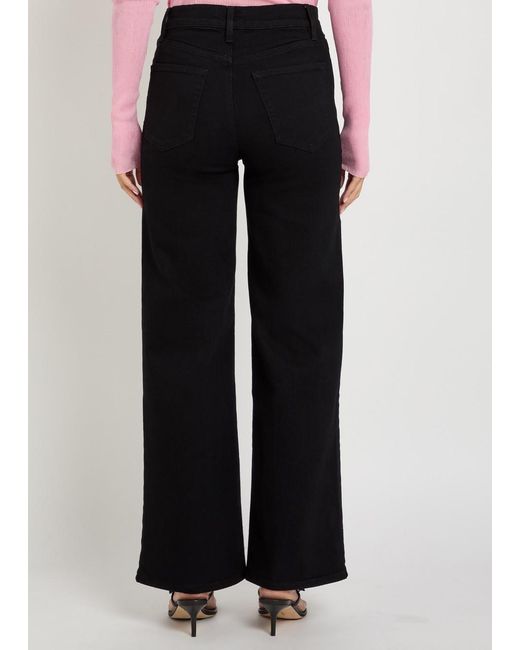 FRAME Black Le Slim Palazzo Wide-Leg Jeans