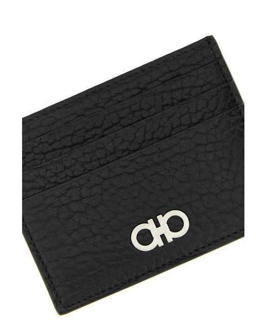 Ferragamo Black Gancini Card Holder for men