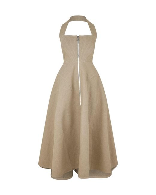 Bottega Veneta Natural Structured Fit Tea Dress