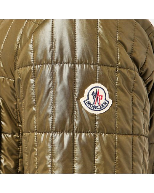 Moncler Green Quilted Check Overshirt Jacket for men