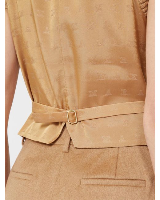 Max Mara Brown V-Neck Button-Up Gilet