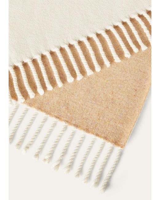 Loro Piana White Fringed Blanket