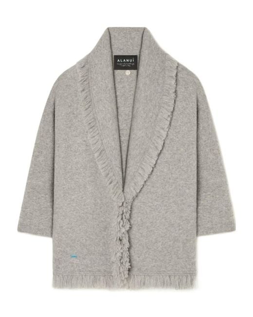 Alanui Gray Finest Fringed Cardigan
