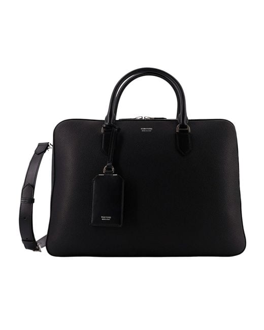 Tom Ford Black Elliot Briefcase for men