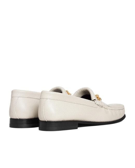 Céline White Luco Loafer With Fringes