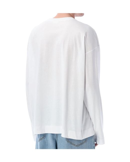 Dries Van Noten White Long-Sleeved T-Shirt for men